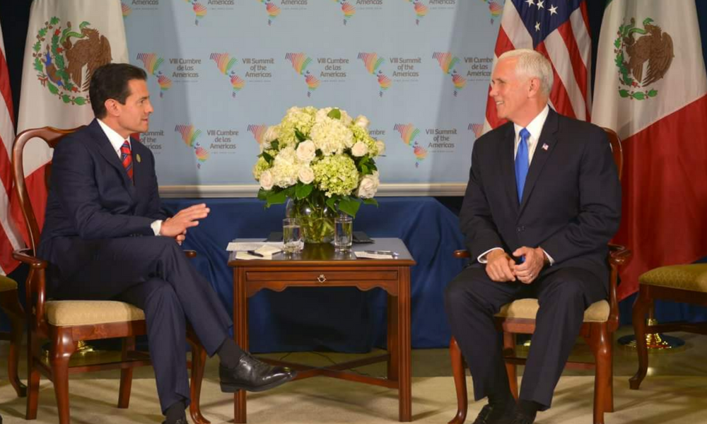 Peña Nieto se reunió con Mike Pence, Mike Pence, Enrique Peña Nieto