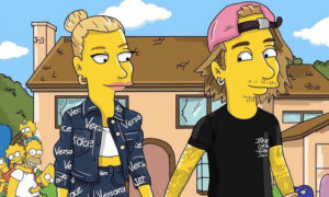 Hailey Baldwin y Justin Bieber en ‘The Simpsons’