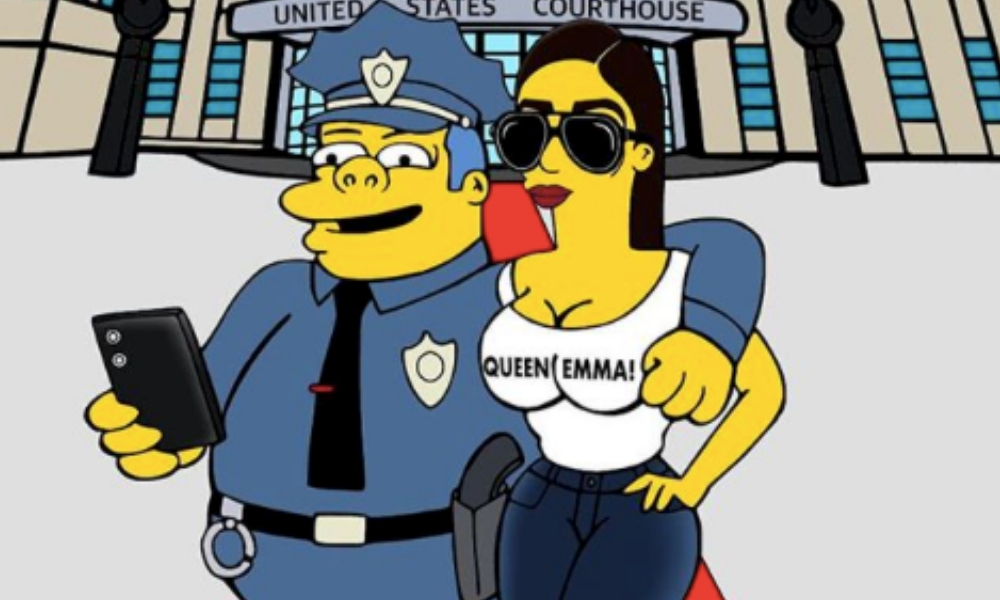 Emma Coronel como un personaje de 'The Simpson'