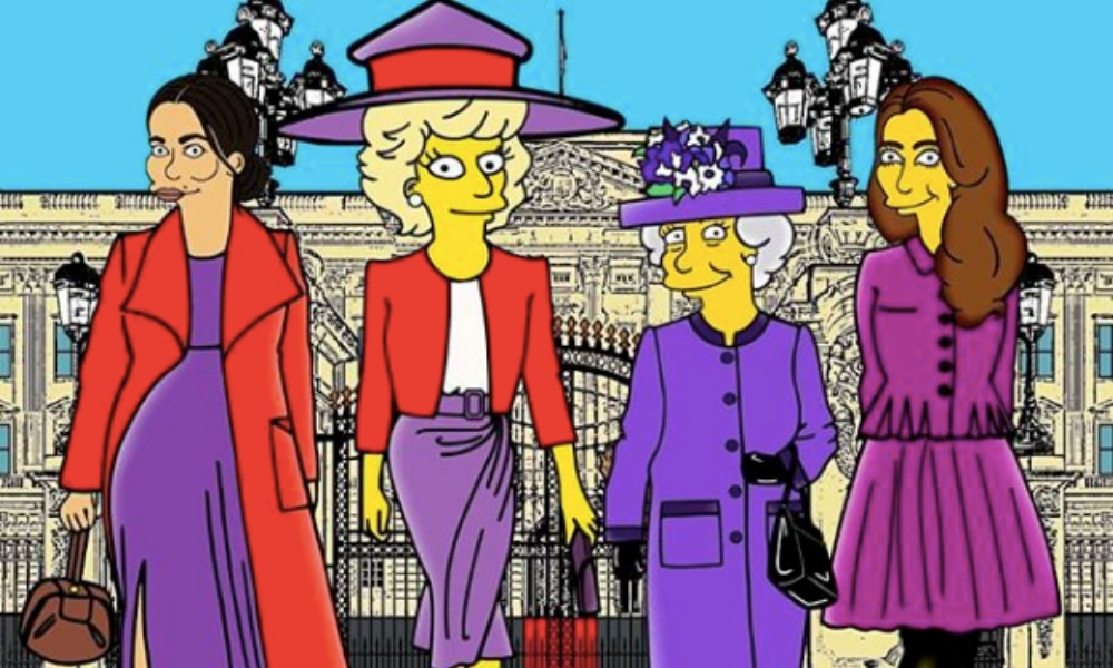 familia real al estilo de 'The Simpsons'