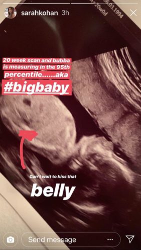 Sarah Kohan tiene 5 meses de embarazo