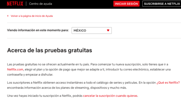 Netflix eliminó el mes de prueba