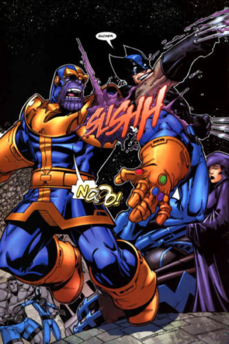 batalla entre Thanos vs. Wolverine