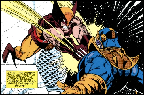 batalla entre Thanos vs. Wolverine