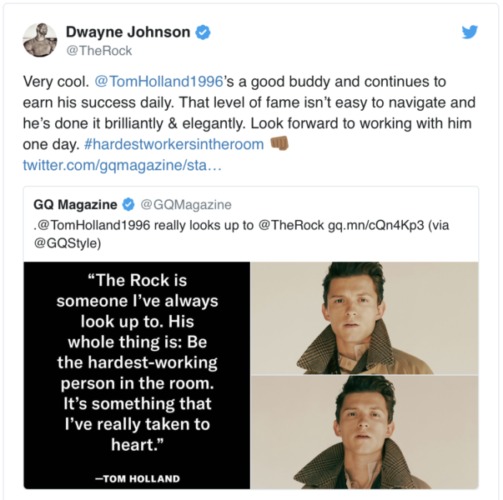 Dwayne Johnson y Tom Holland juntos en una película