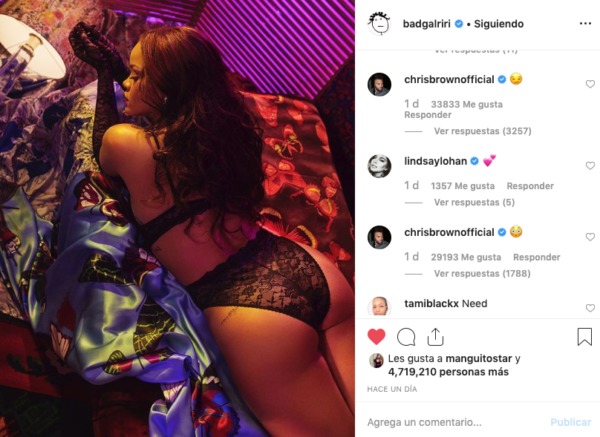Chris Brown comenta Instagram de Rihanna