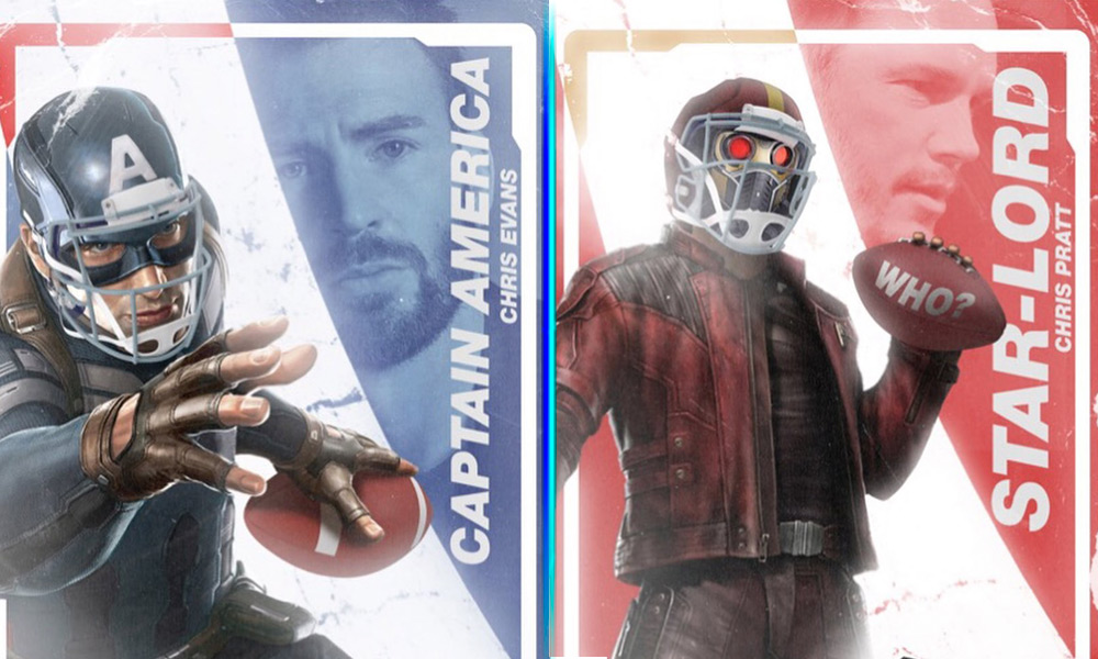 Captain America y Star-Lord en la NFL