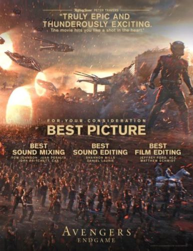 cárteles de avengers endgame rumbo al oscar