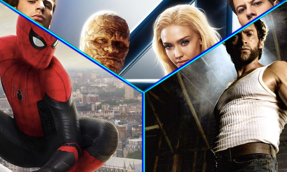 Wolverine y Spider-Man con los Fantastic Four