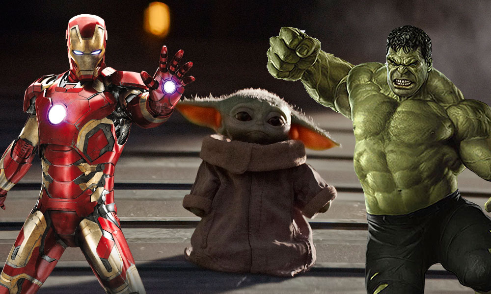 baby Yoda con el cuerpo de Hulk