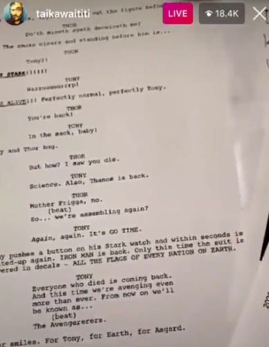 Guion falso revela que Tony Stark está vivo