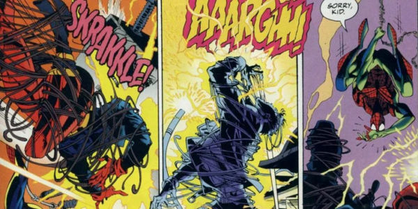 pelea entre Spider-Man y Superboy
