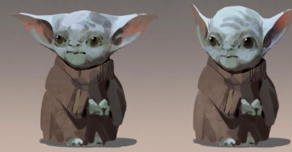 primer diseño de Baby Yoda