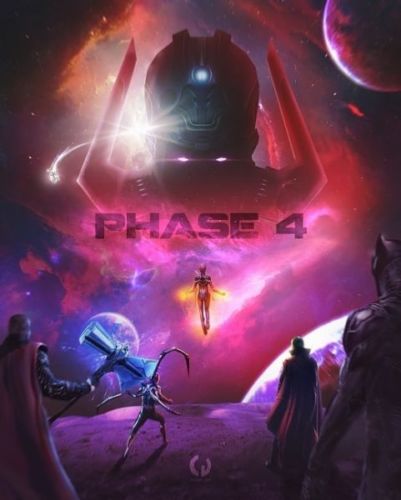 fan póster de la fase 4 del MCU con Galactus