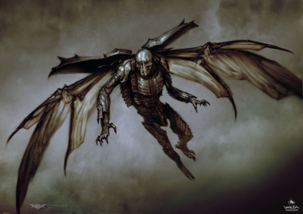 arte conceptual de parademons en 'Justice league'